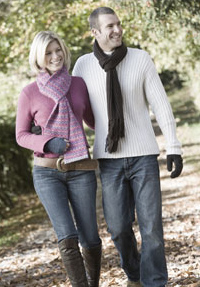 happy couple on a walk